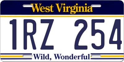 WV license plate 1RZ254
