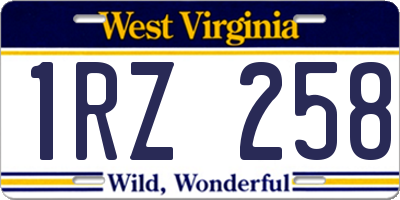 WV license plate 1RZ258