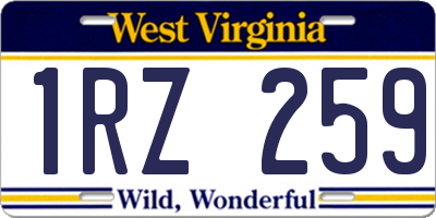 WV license plate 1RZ259