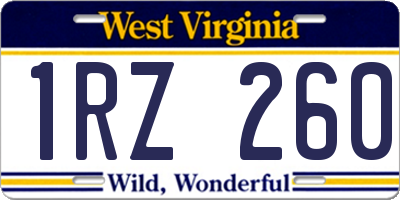 WV license plate 1RZ260