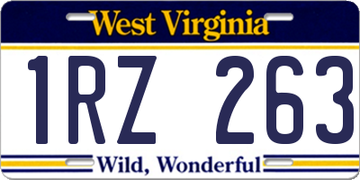 WV license plate 1RZ263