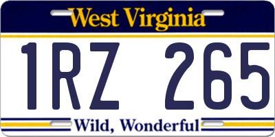 WV license plate 1RZ265