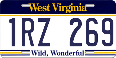 WV license plate 1RZ269