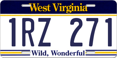 WV license plate 1RZ271