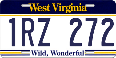 WV license plate 1RZ272