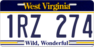 WV license plate 1RZ274