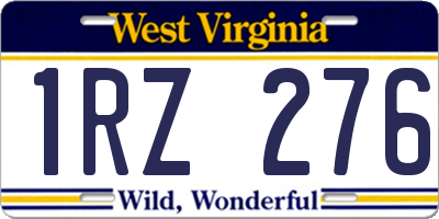 WV license plate 1RZ276