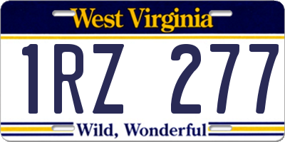 WV license plate 1RZ277