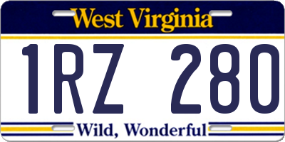 WV license plate 1RZ280