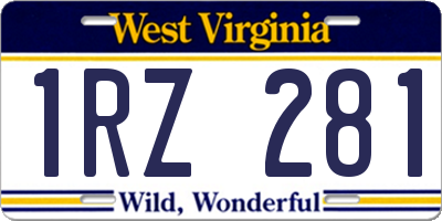 WV license plate 1RZ281