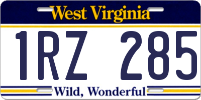 WV license plate 1RZ285