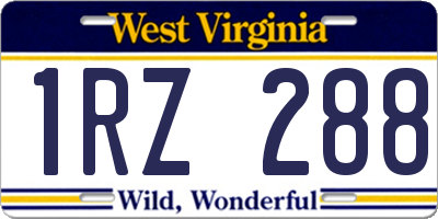 WV license plate 1RZ288