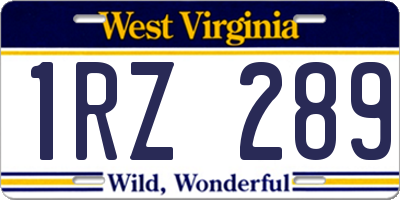 WV license plate 1RZ289