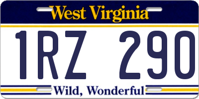 WV license plate 1RZ290