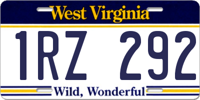 WV license plate 1RZ292