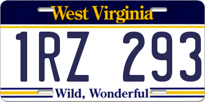 WV license plate 1RZ293