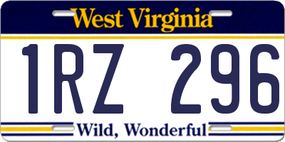WV license plate 1RZ296