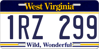 WV license plate 1RZ299