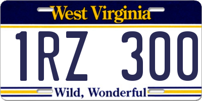 WV license plate 1RZ300