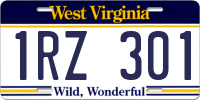 WV license plate 1RZ301