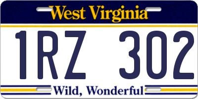WV license plate 1RZ302