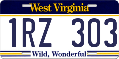 WV license plate 1RZ303