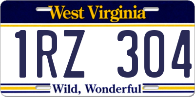 WV license plate 1RZ304