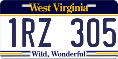 WV license plate 1RZ305