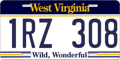 WV license plate 1RZ308