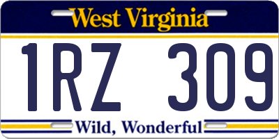 WV license plate 1RZ309