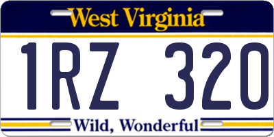 WV license plate 1RZ320