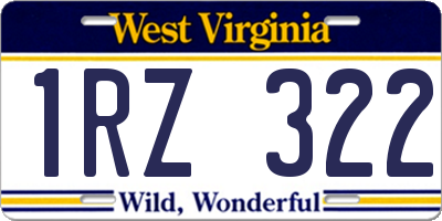WV license plate 1RZ322
