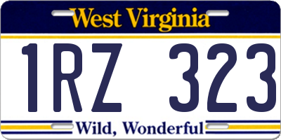 WV license plate 1RZ323