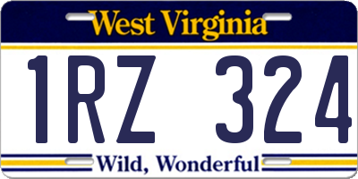 WV license plate 1RZ324