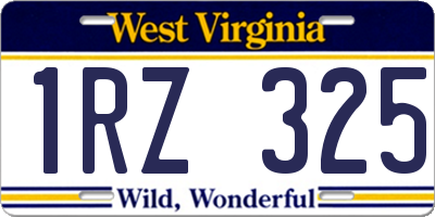 WV license plate 1RZ325