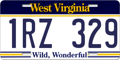 WV license plate 1RZ329