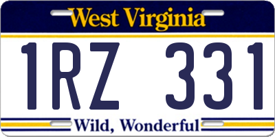 WV license plate 1RZ331