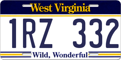 WV license plate 1RZ332