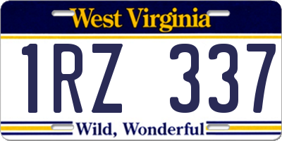 WV license plate 1RZ337