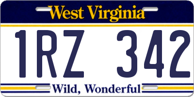 WV license plate 1RZ342