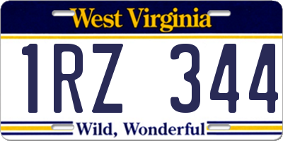 WV license plate 1RZ344