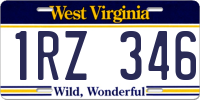 WV license plate 1RZ346