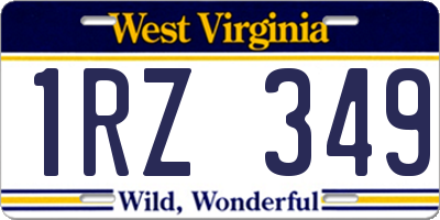 WV license plate 1RZ349