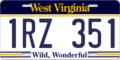 WV license plate 1RZ351