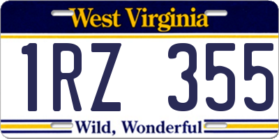 WV license plate 1RZ355