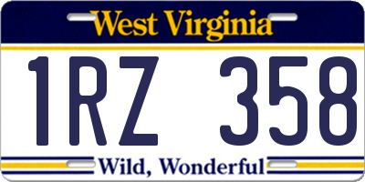WV license plate 1RZ358