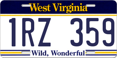 WV license plate 1RZ359