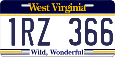 WV license plate 1RZ366