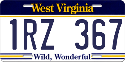 WV license plate 1RZ367