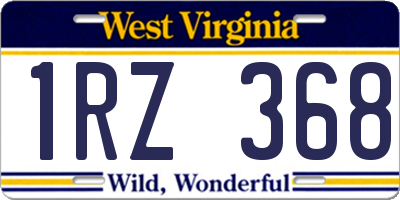 WV license plate 1RZ368